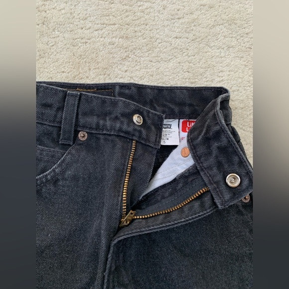 Vintage Little Levi’s Size 5 Slim Black 550 Relaxed Fit Orange Tab Denim Jeans - Picture 4 of 6